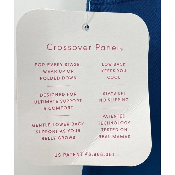 Isabel Maternity Large Leggings Crossover Panel Capri Teal Stretch Women New B80 - Picture 7 of 9